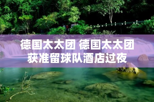 德国太太团 德国太太团获准留球队酒店过夜 德国太太团 德国太太团获准留球队酒店过夜