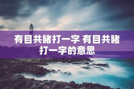 有目共睹打一字 有目共睹打一字的意思 有目共睹打一字 有目共睹打一字的意思