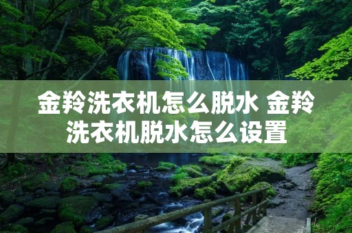 金羚洗衣机怎么脱水 金羚洗衣机脱水怎么设置