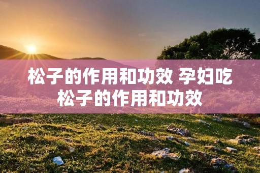 松子的作用和功效 孕妇吃松子的作用和功效