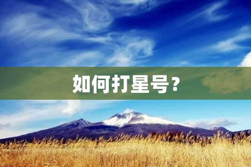 如何打星号? 如何打星号?