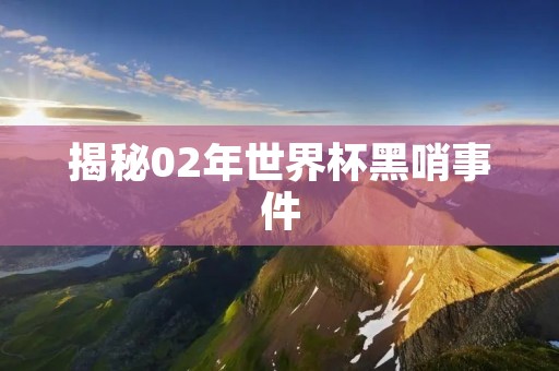 揭秘02年世界杯黑哨事件：裁判与球队的勾结