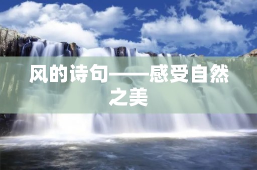 风的诗句——感受自然之美