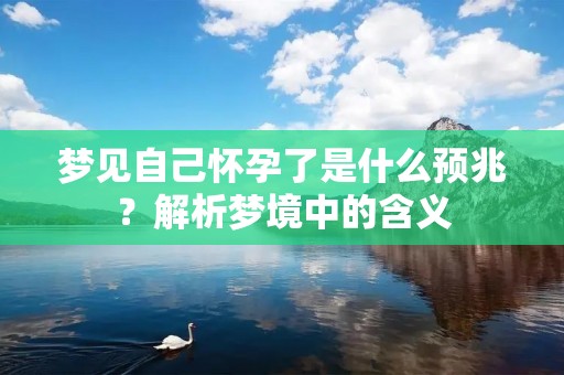 梦见自己怀孕了是什么预兆？解析梦境中的含义