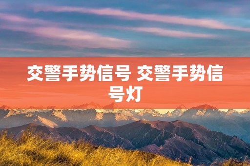 交警手势信号 交警手势信号灯