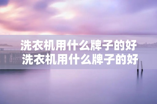洗衣机用什么牌子的好 洗衣机用什么牌子的好用 洗衣机用什么牌子的好 洗衣机用什么牌子的好用