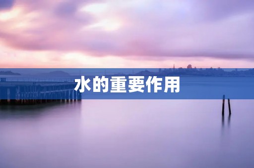 水的重要作用 水的重要作用