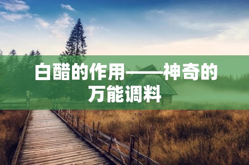 白醋的作用——神奇的万能调料 白醋的作用——神奇的万能调料