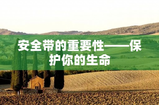 安全带的重要性——保护你的生命