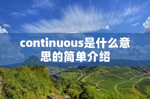 continuous是什么意思的简单介绍