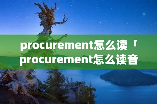 procurement怎么读「procurement怎么读音」
