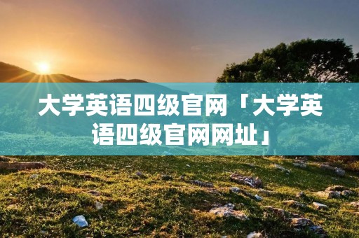 大学英语四级官网「大学英语四级官网网址」