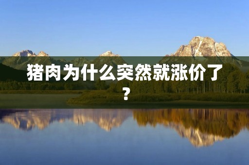 猪肉为什么突然就涨价了?