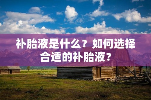 补胎液是什么？如何选择合适的补胎液？