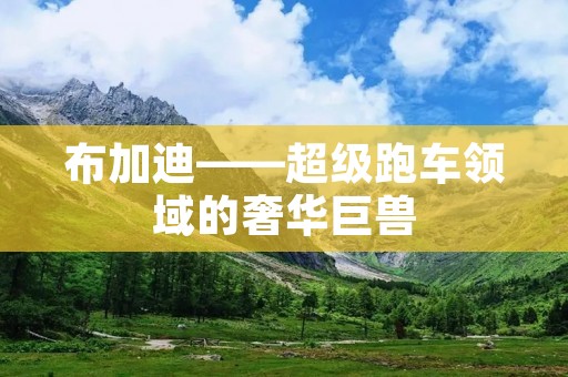 布加迪——超级跑车领域的奢华巨兽