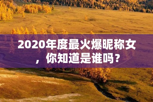 2020年度最火爆昵称女,你知道是谁吗?