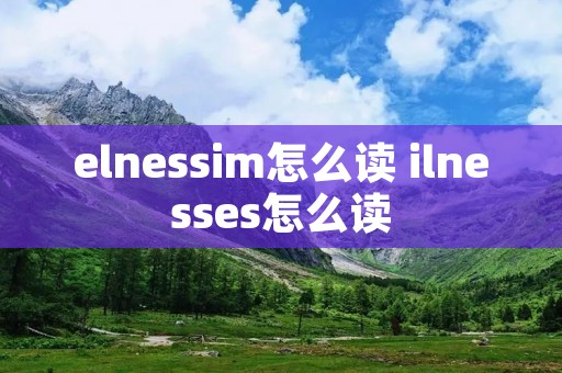 elnessim怎么读 ilnesses怎么读