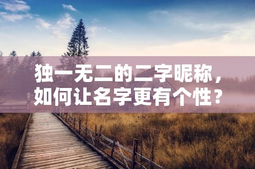独一无二的二字昵称,如何让名字更有个性?