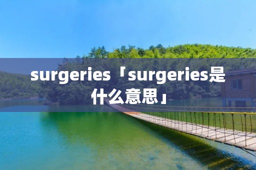 surgeries「surgeries是什么意思」
