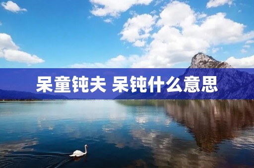 呆童钝夫 呆钝什么意思 呆童钝夫 呆钝什么意思