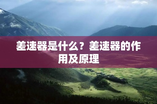 差速器是什么?差速器的作用及原理 差速器是什么?差速器的作用及原理