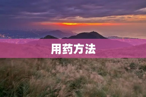 用药方法：正确用药才能治疗疾病