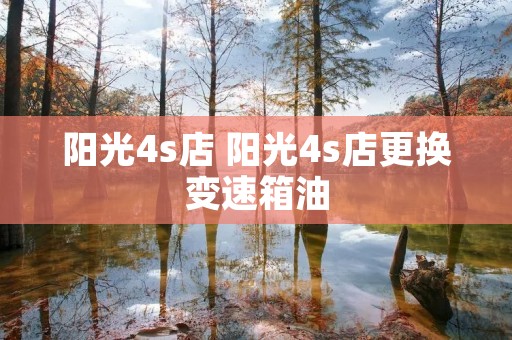 阳光4s店 阳光4s店更换变速箱油 阳光4s店 阳光4s店更换变速箱油