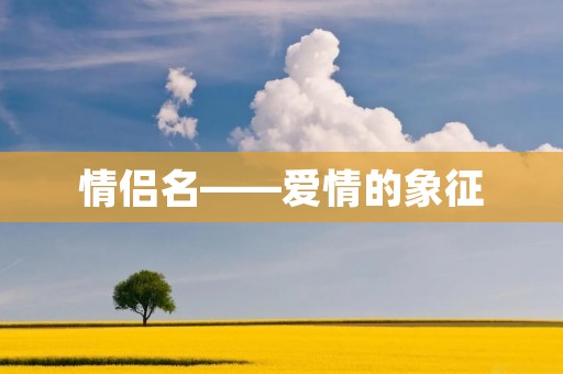 情侣名——爱情的象征