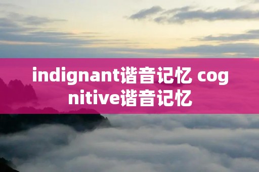 indignant谐音记忆 cognitive谐音记忆