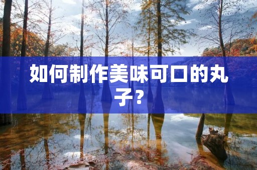 如何制作美味可口的丸子？