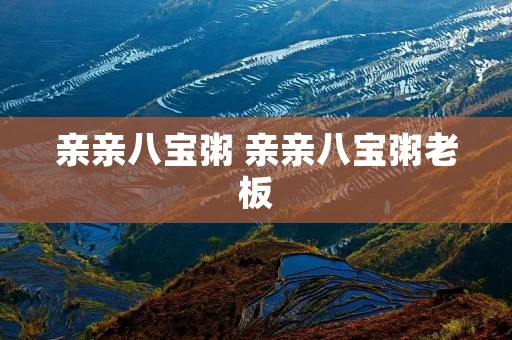 亲亲八宝粥 亲亲八宝粥老板