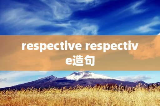 respective respective造句 respective respective造句