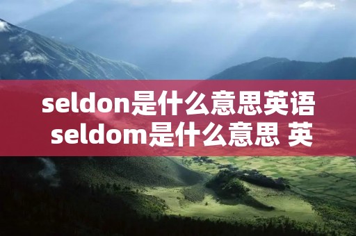seldon是什么意思英语 seldom是什么意思 英语