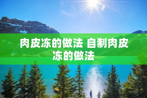 肉皮冻的做法 自制肉皮冻的做法