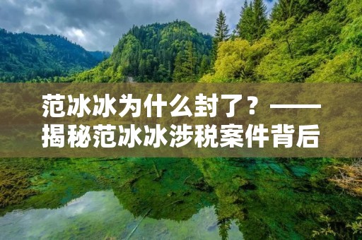 范冰冰为什么封了?——揭秘范冰冰涉税案件背后的真相 范冰冰为什么封了?——揭秘范冰冰涉税案件背后的真相