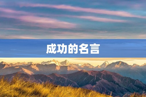 成功的名言