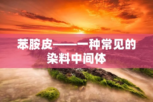 苯胺皮——一种常见的染料中间体 苯胺皮——一种常见的染料中间体