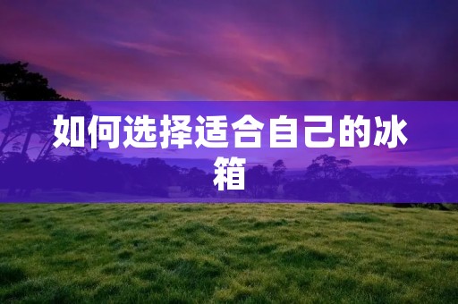 如何选择适合自己的冰箱 如何选择适合自己的冰箱