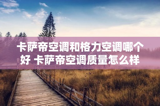 卡萨帝空调和格力空调哪个好 卡萨帝空调质量怎么样