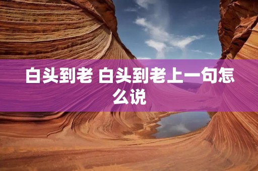 白头到老 白头到老上一句怎么说