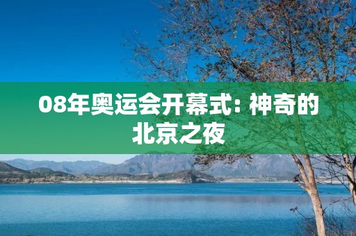 08年奥运会开幕式: 神奇的北京之夜 08年奥运会开幕式: 神奇的北京之夜