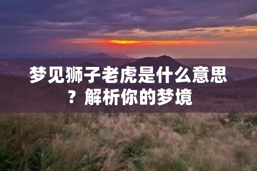 梦见狮子老虎是什么意思？解析你的梦境