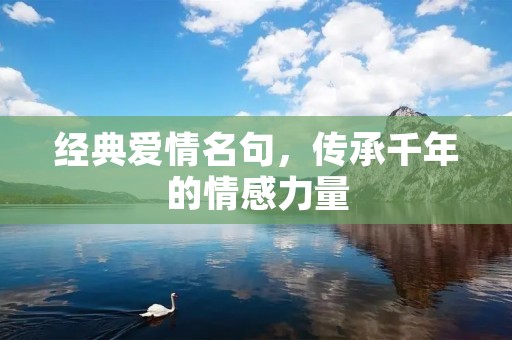 经典爱情名句，传承千年的情感力量