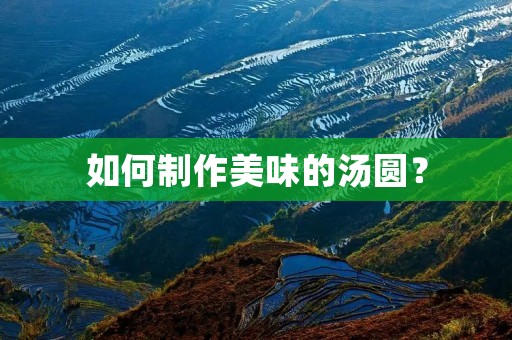 如何制作美味的汤圆？