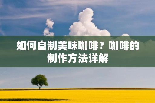 如何自制美味咖啡？咖啡的制作方法详解