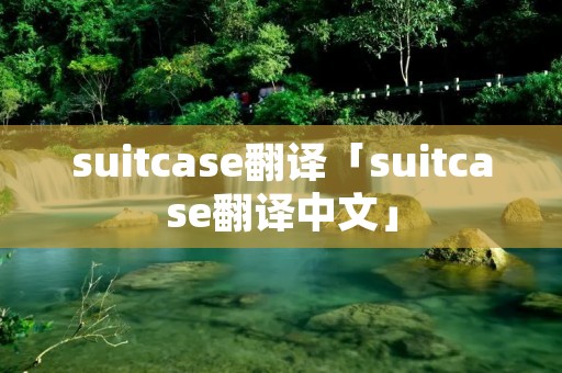 suitcase翻译「suitcase翻译中文」 suitcase翻译「suitcase翻译中文」