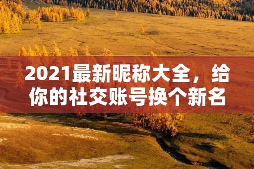 2021最新昵称大全,给你的社交账号换个新名字吧!