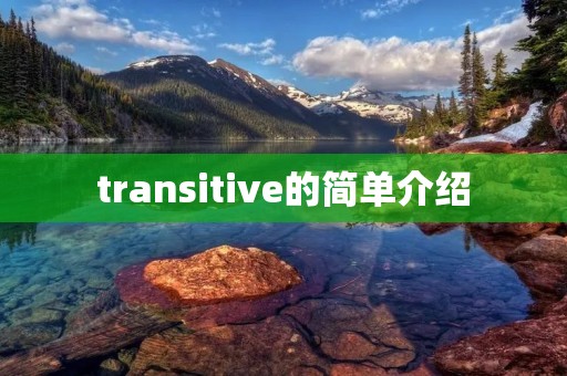 transitive的简单介绍 transitive的简单介绍