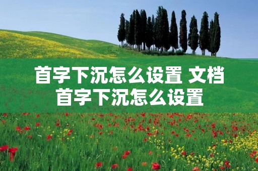 首字下沉怎么设置 文档首字下沉怎么设置