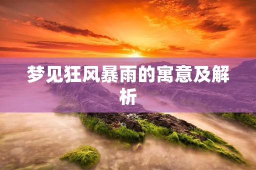 梦见狂风暴雨的寓意及解析